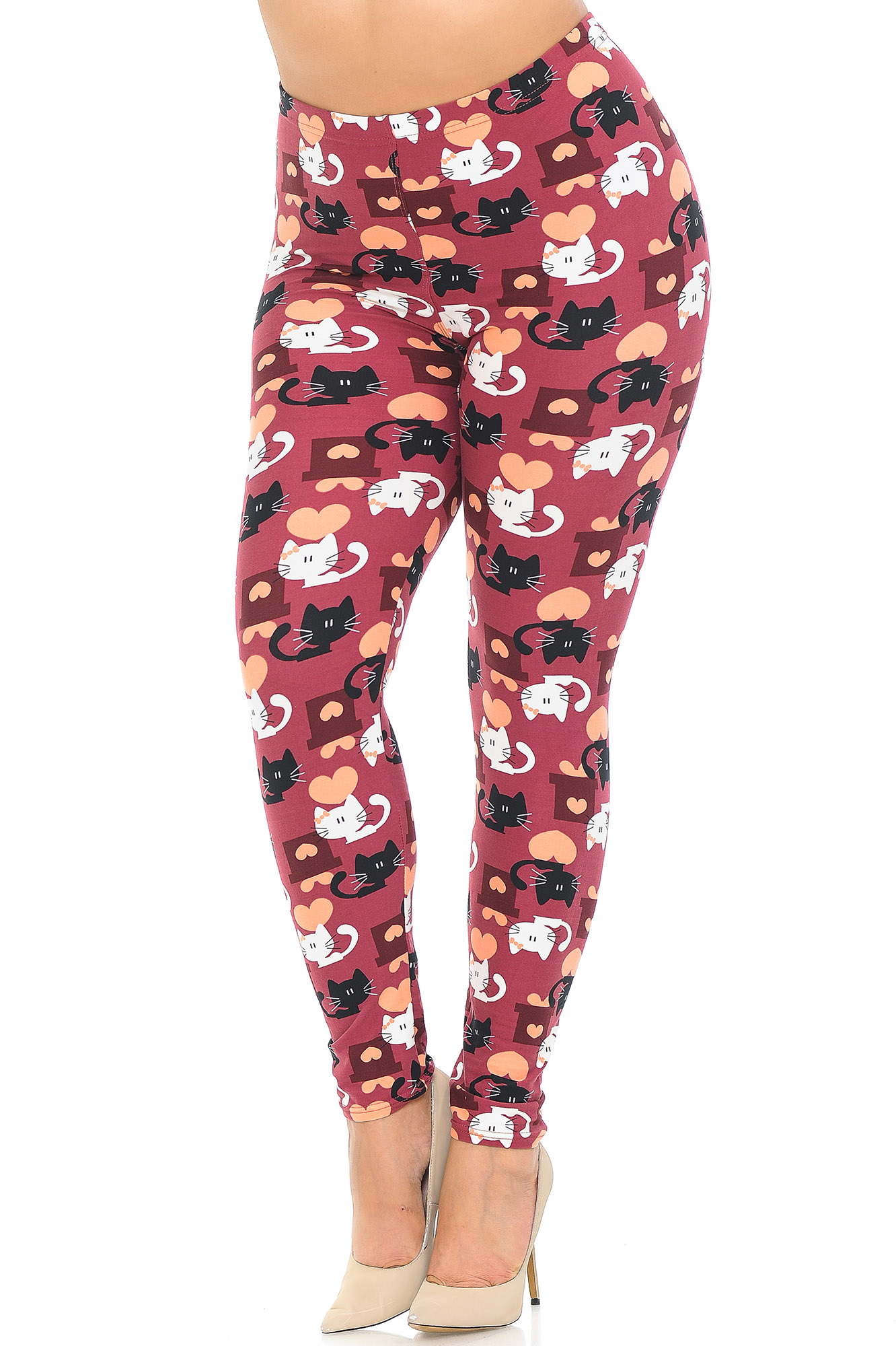 Buttery Smooth Lovable Kitty Cats Extra Extra Plus Size Leggings - 3X-5X