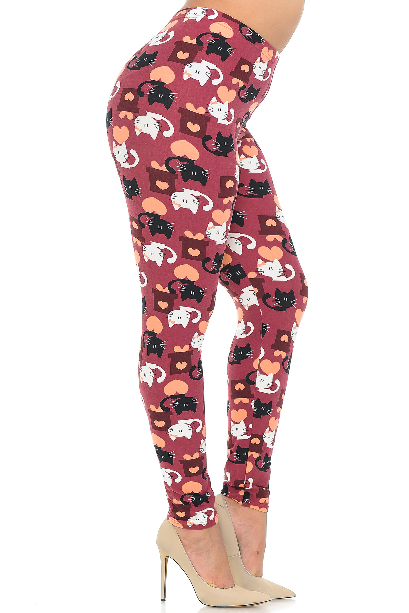 Buttery Smooth Lovable Kitty Cats Extra Extra Plus Size Leggings - 3X-5X