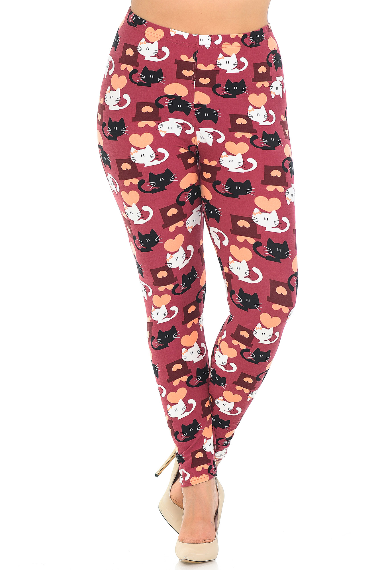 Buttery Smooth Lovable Kitty Cats Extra Extra Plus Size Leggings - 3X-5X