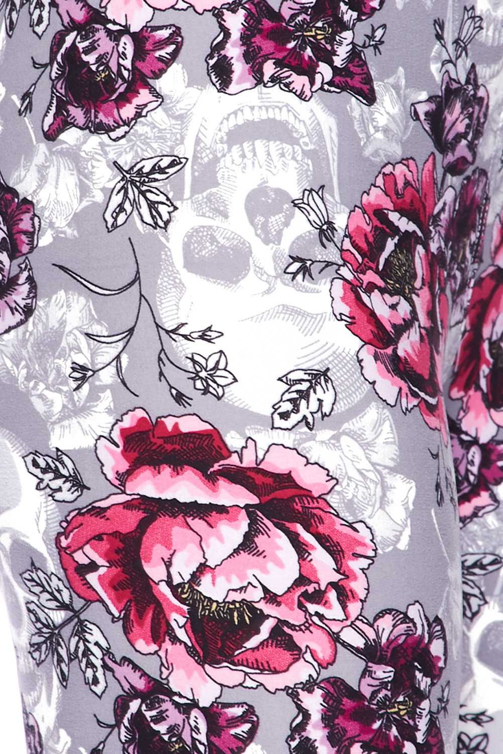 Buttery Soft Blooming Rose Skull Kids Leggings