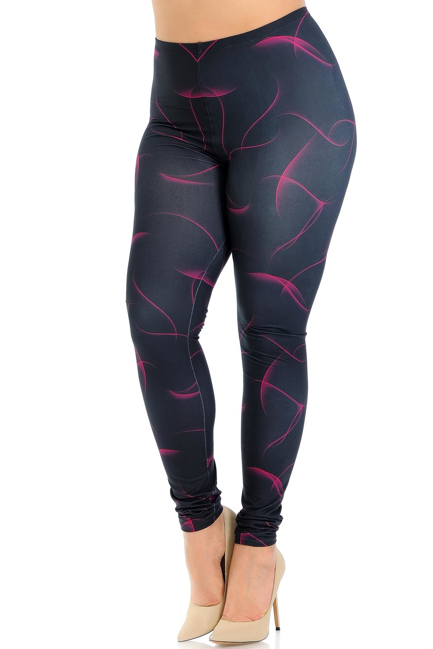 Creamy Soft Fuchsia Mist Extra Extra Plus Size Leggings - 3X-5X - USA Fashion™