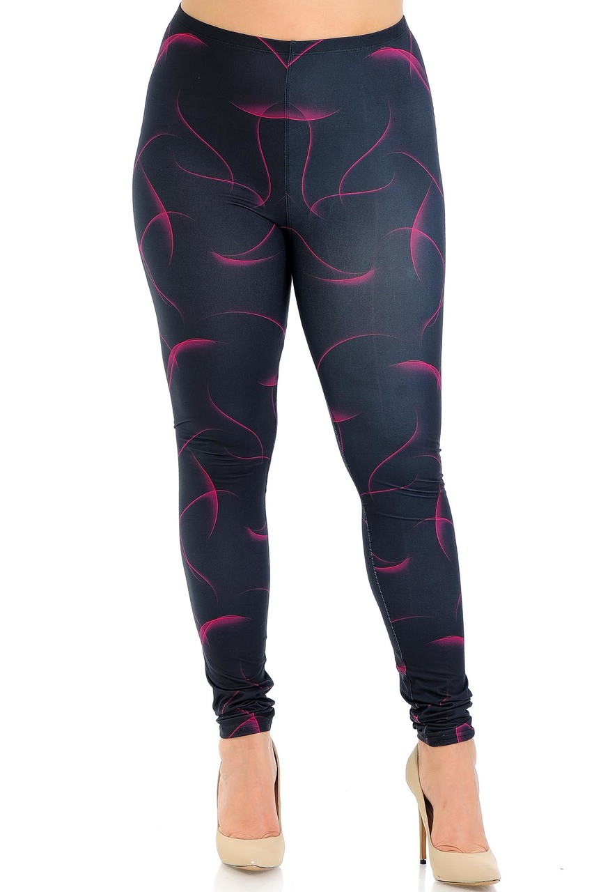Creamy Soft Fuchsia Mist Extra Extra Plus Size Leggings - 3X-5X - USA Fashion™
