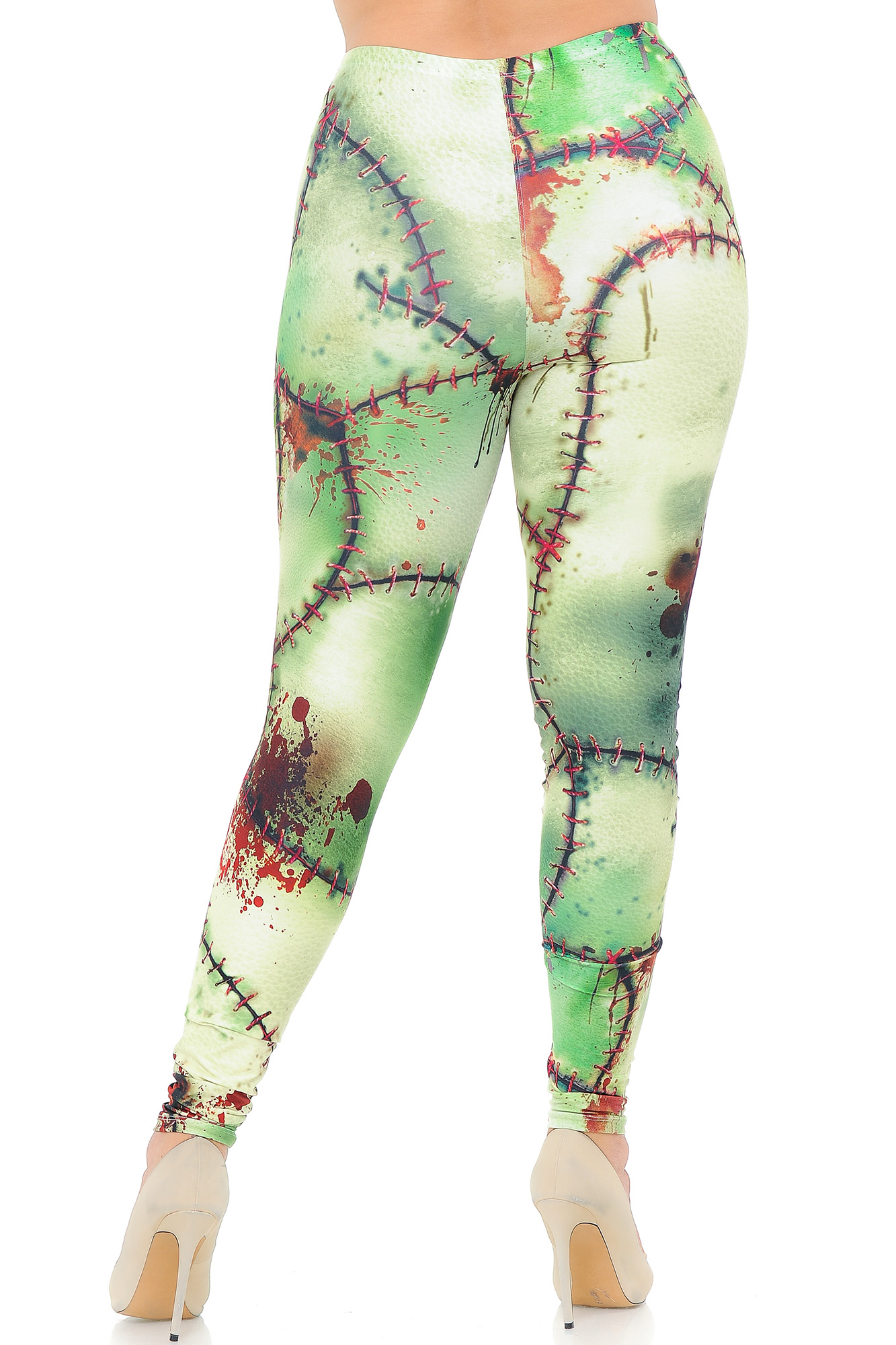 Back view image of Creamy Soft Zombie Plus Size Leggings - USA Fashion™