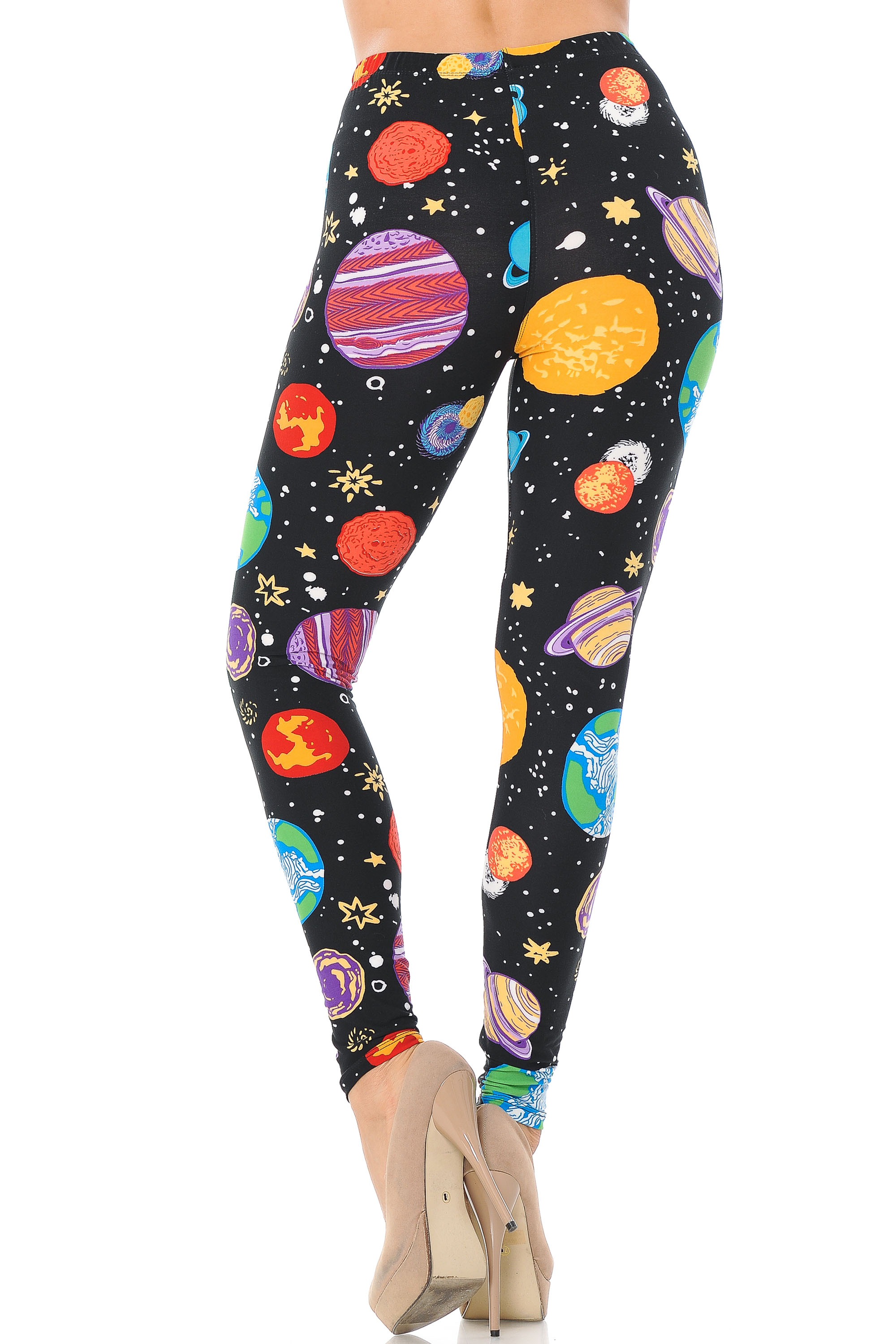 Back view image of Buttery Smooth Planets in Space Leggings