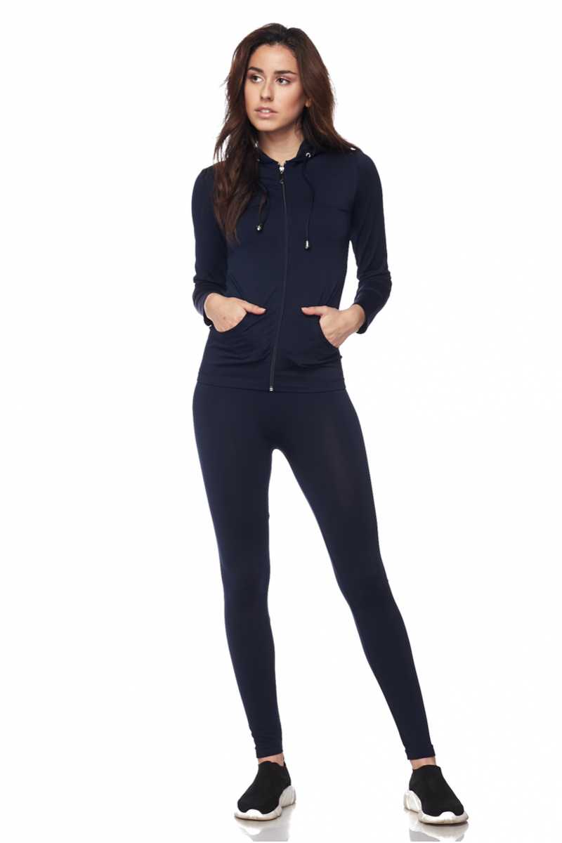 Premium Zipper Hoodie Jacket and Legging Set - Plus Size