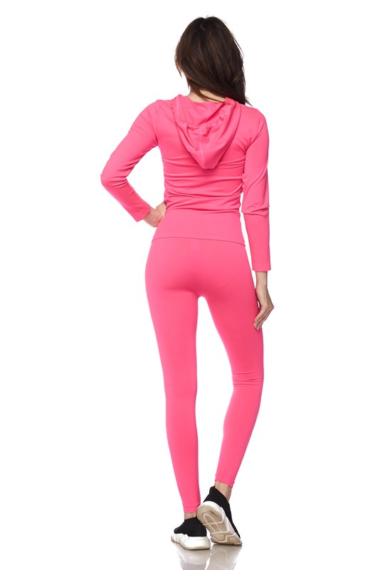 Premium Zipper Hoodie Jacket and Legging Set - Plus Size
