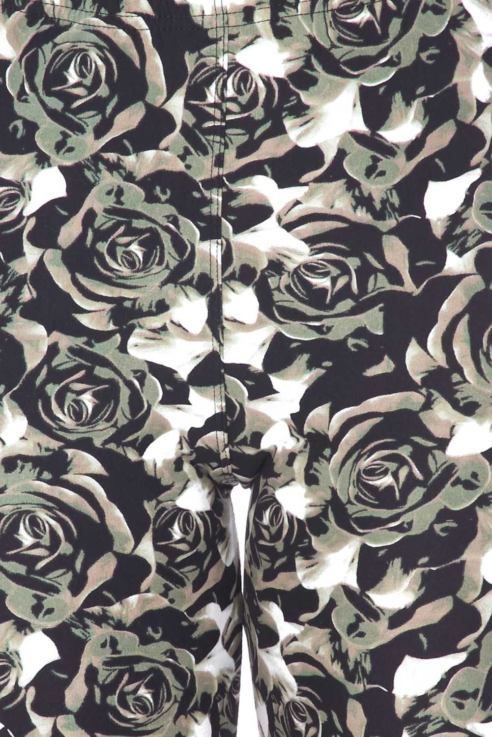 Close up swatch of Buttery Soft Olive Rose Plus Size Shorts - 3 Inch