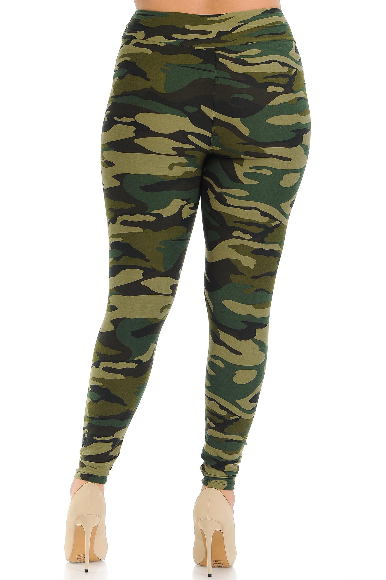 Buttery Smooth Green Camouflage High Waisted Plus Size Leggings