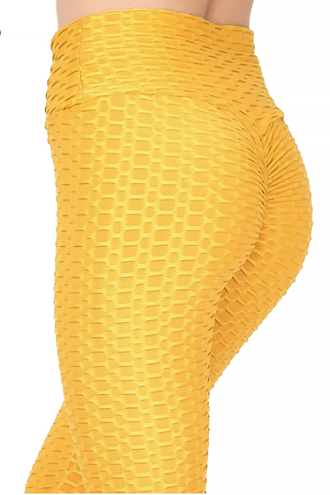 Scrunch Butt Textured High Waisted Capris