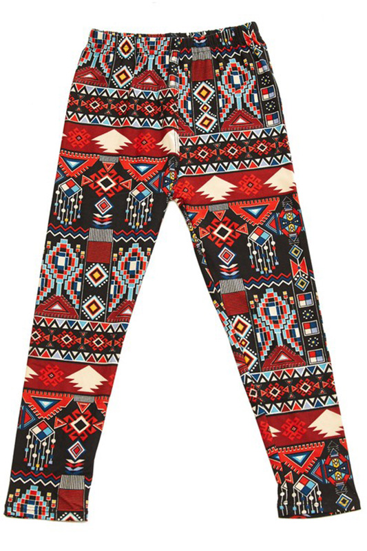 Buttery Soft Red Tribal Kids Leggings