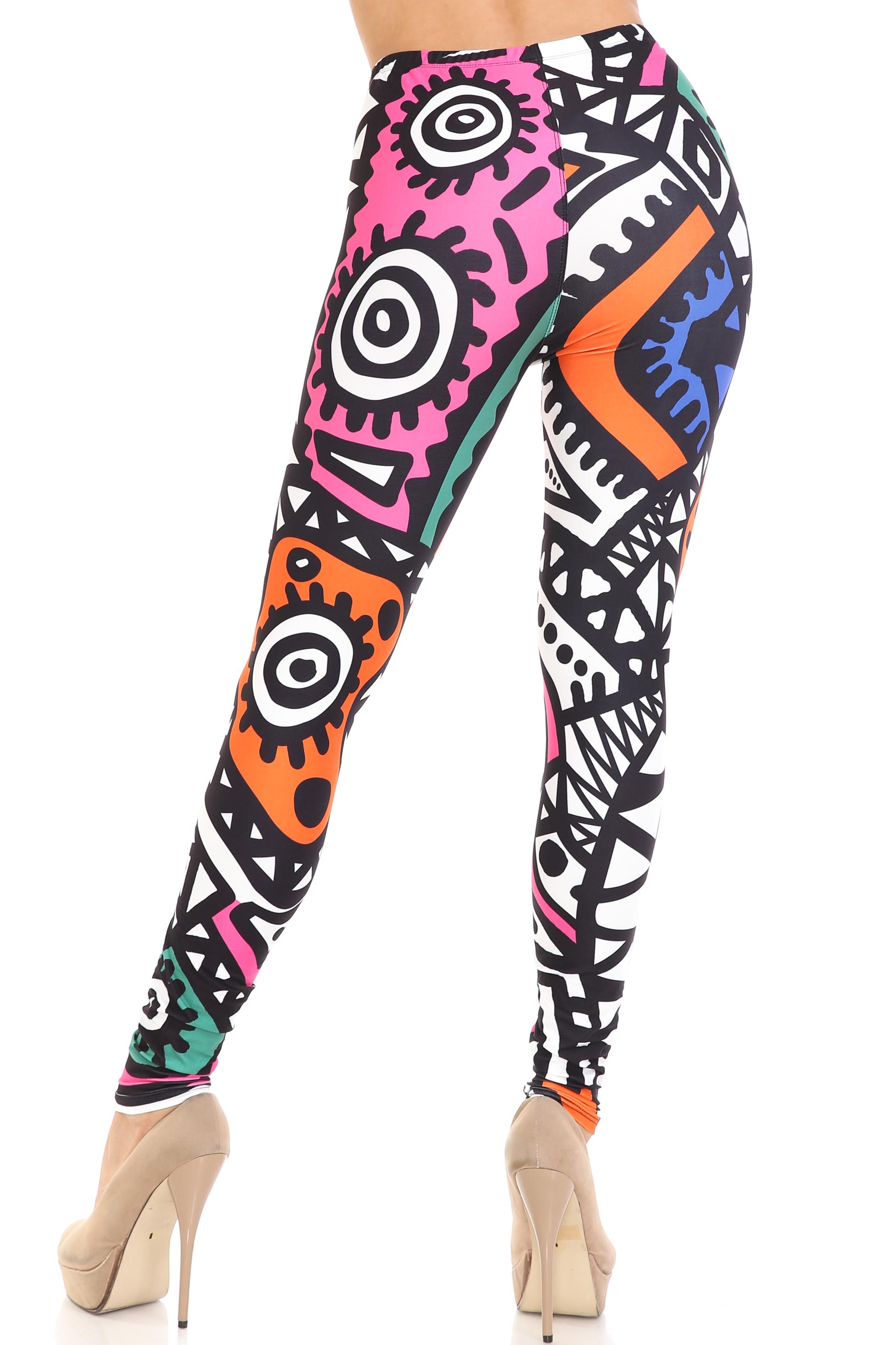 Creamy Soft Color Tribe Plus Size Leggings - By USA Fashion™
