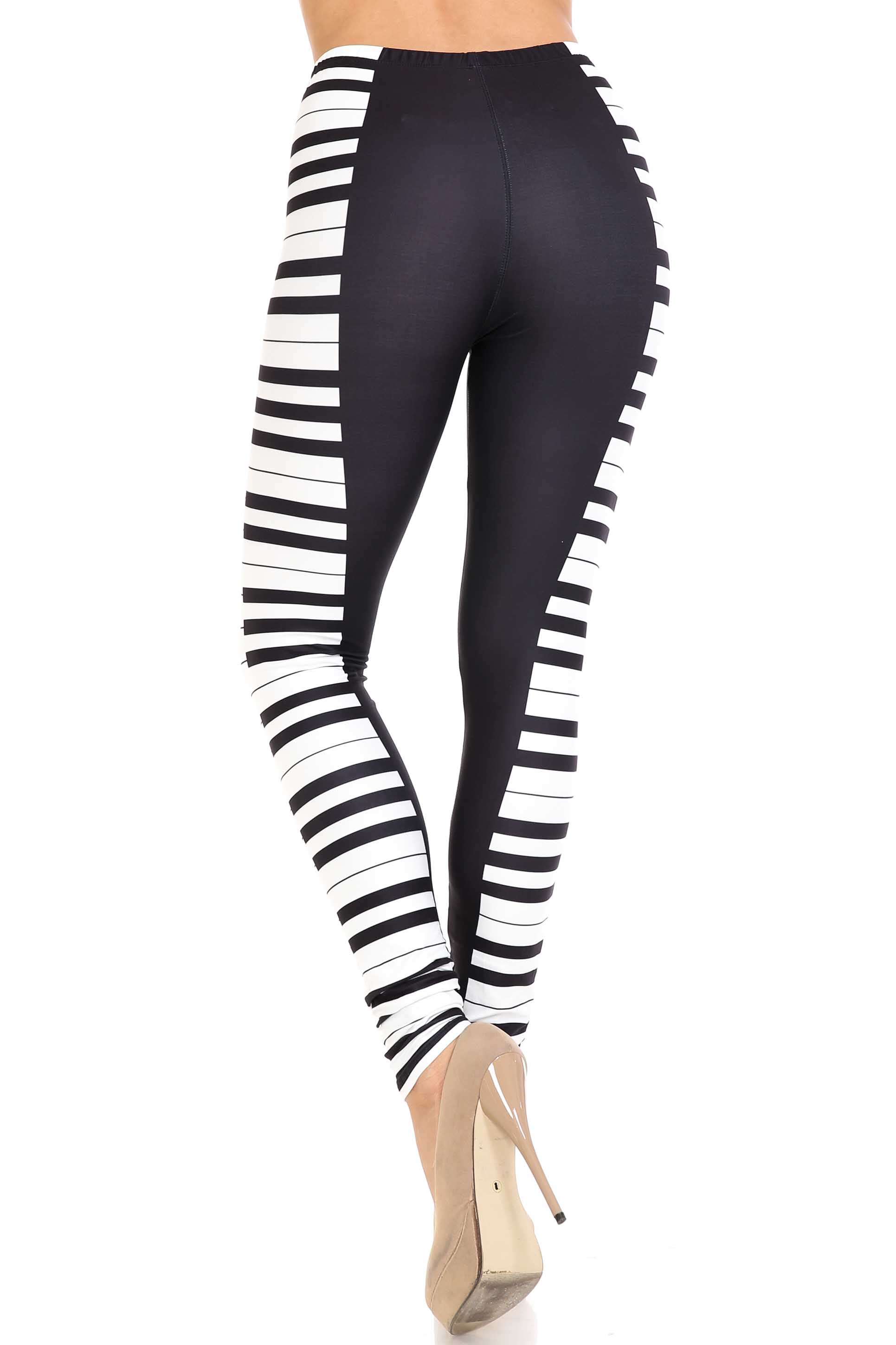 Creamy Soft Keys of the Piano Extra Plus Size Leggings - 3X-5X - USA Fashion™