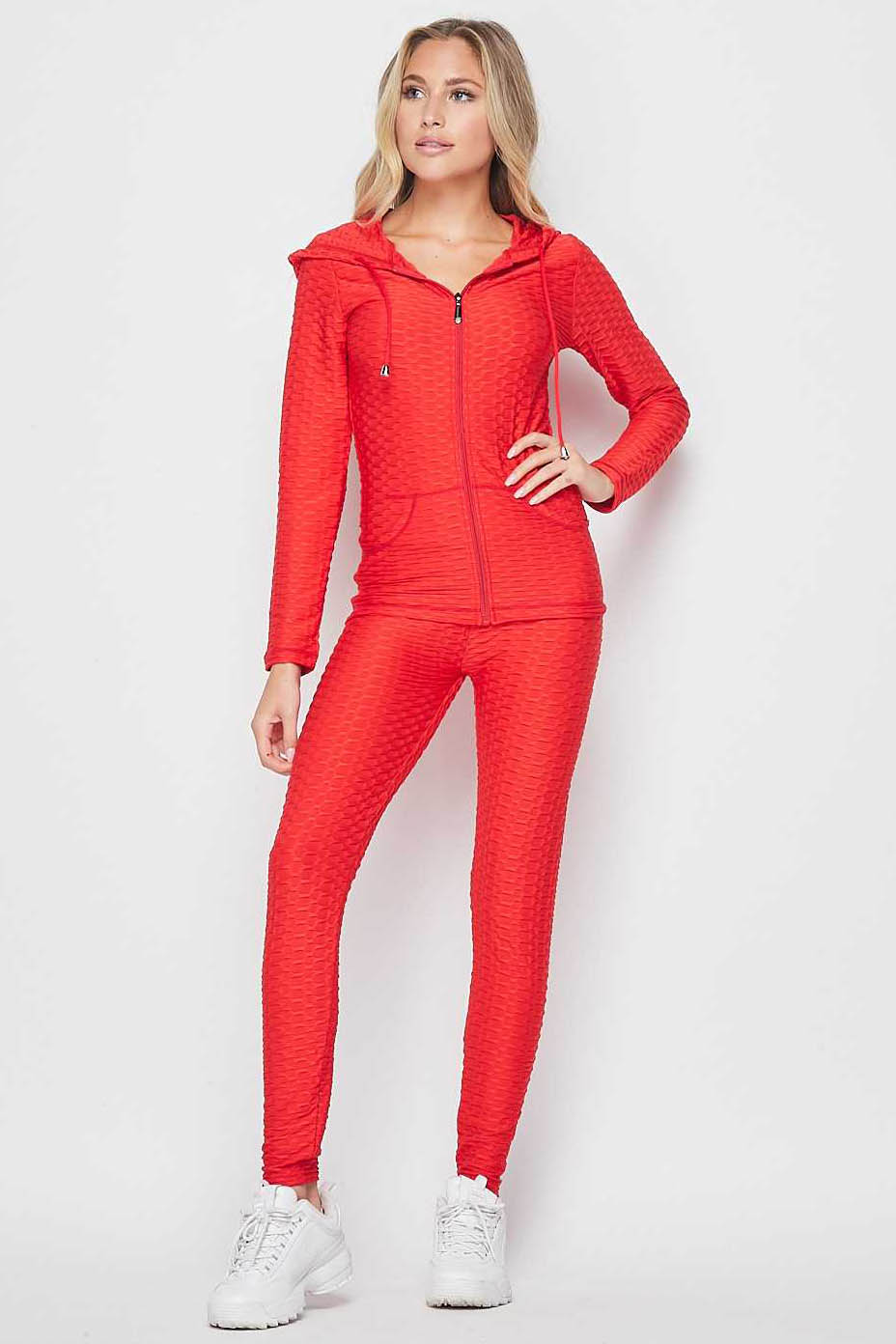 2 Piece Scrunch Butt Leggings and Hooded Jacket Set