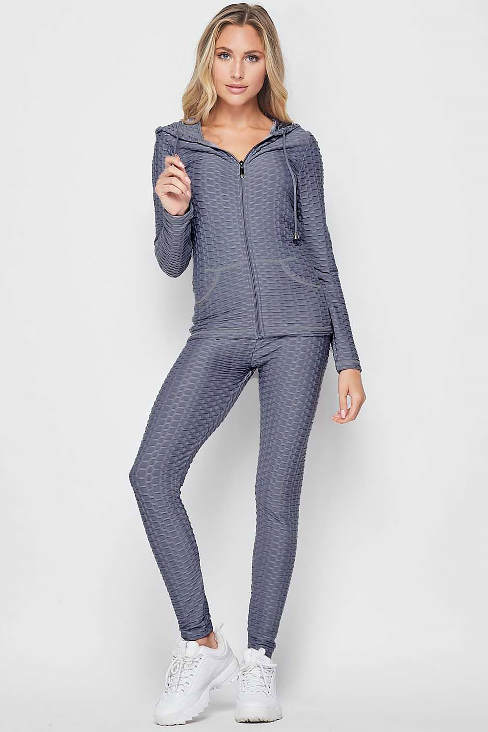 2 Piece Scrunch Butt Leggings and Hooded Jacket Set