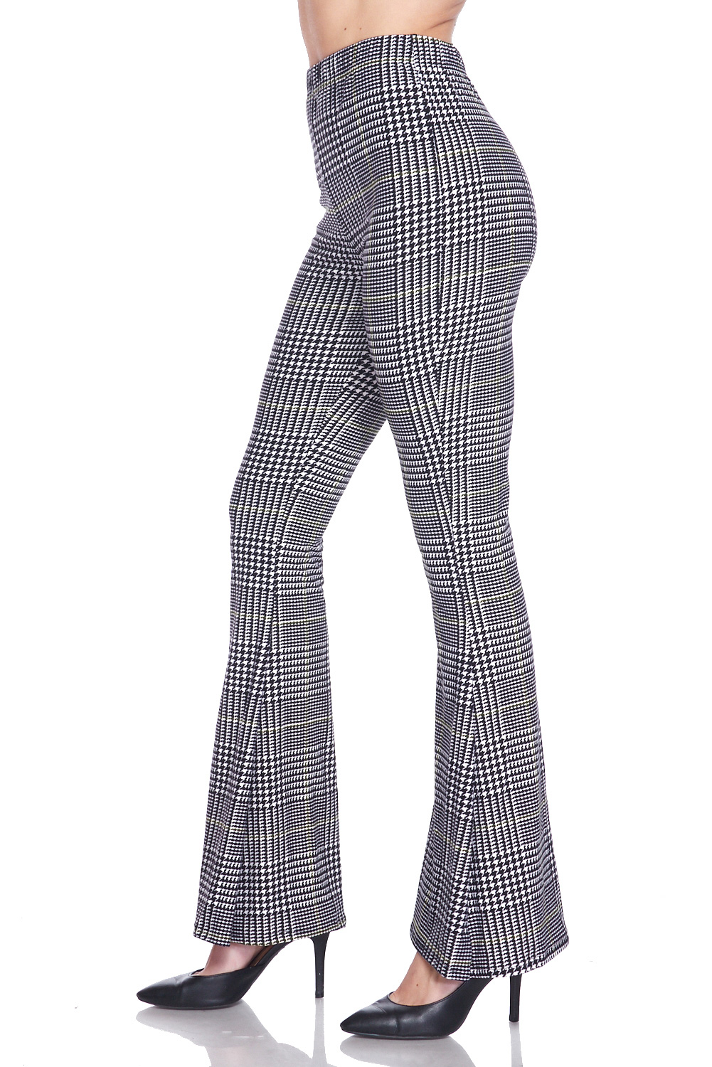 Buttery Smooth Sunshine Plaid Bell Bottom Leggings