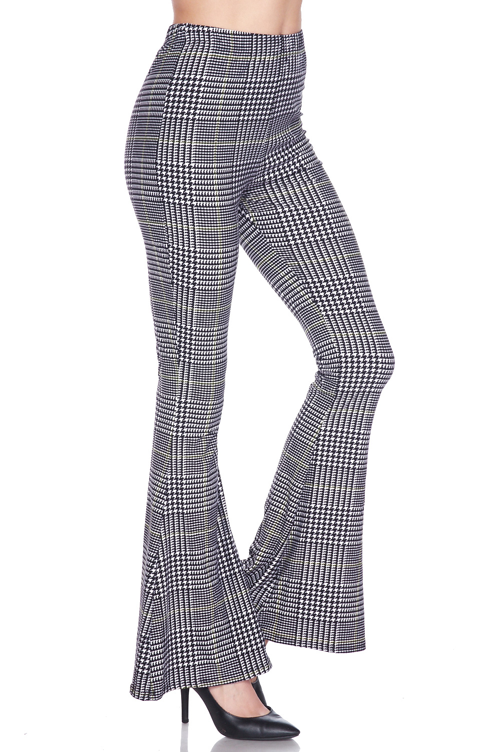 Buttery Smooth Sunshine Plaid Bell Bottom Leggings