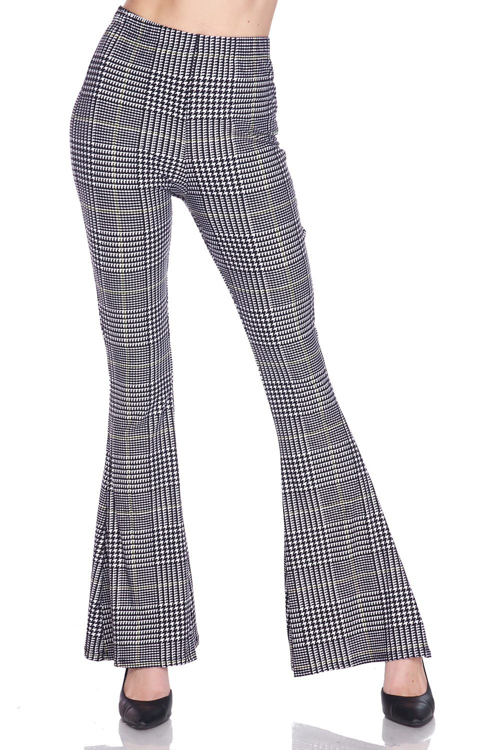 Buttery Smooth Sunshine Plaid Bell Bottom Leggings