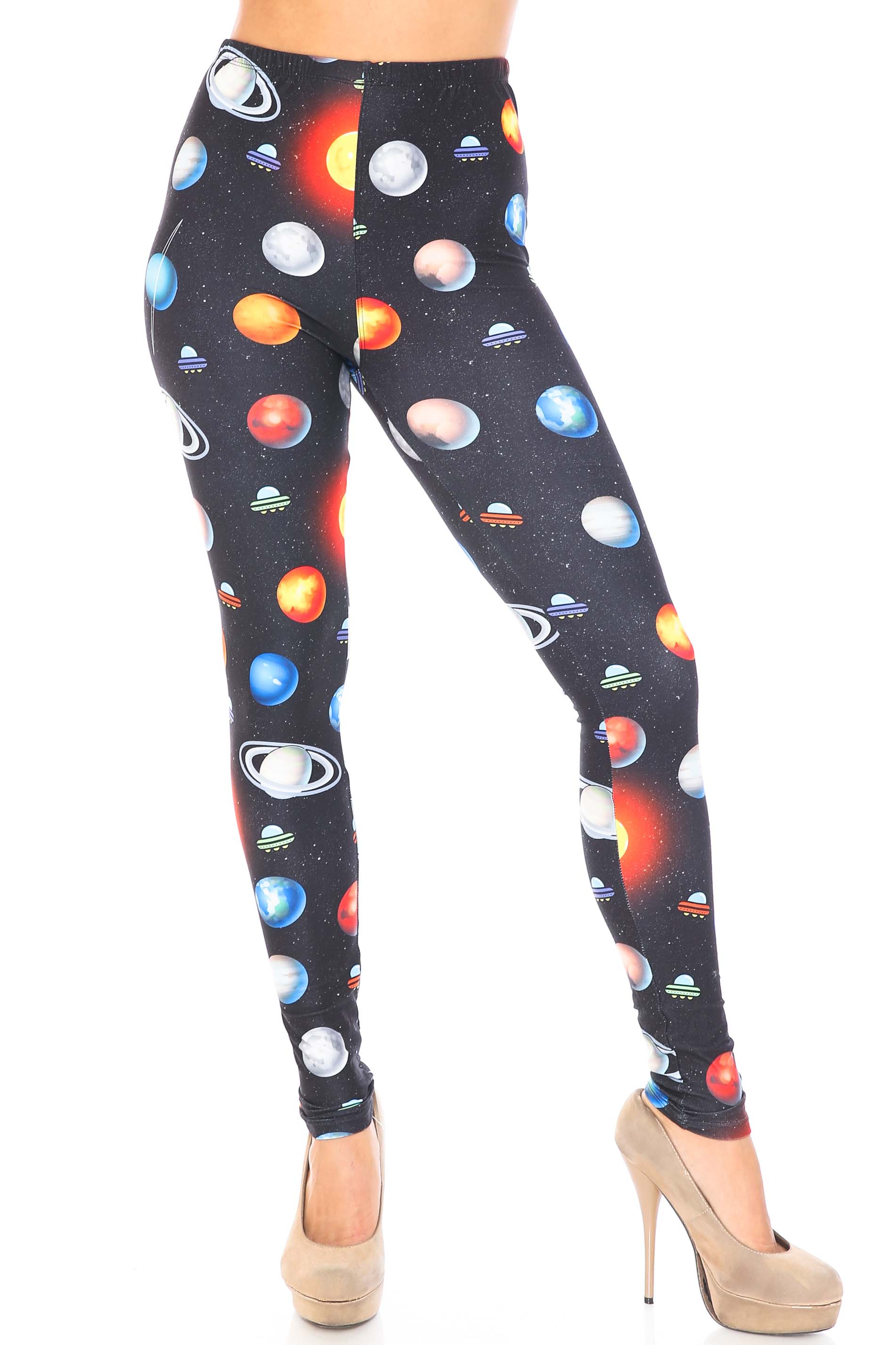 Creamy Soft Galaxy Planets Leggings - USA Fashion™