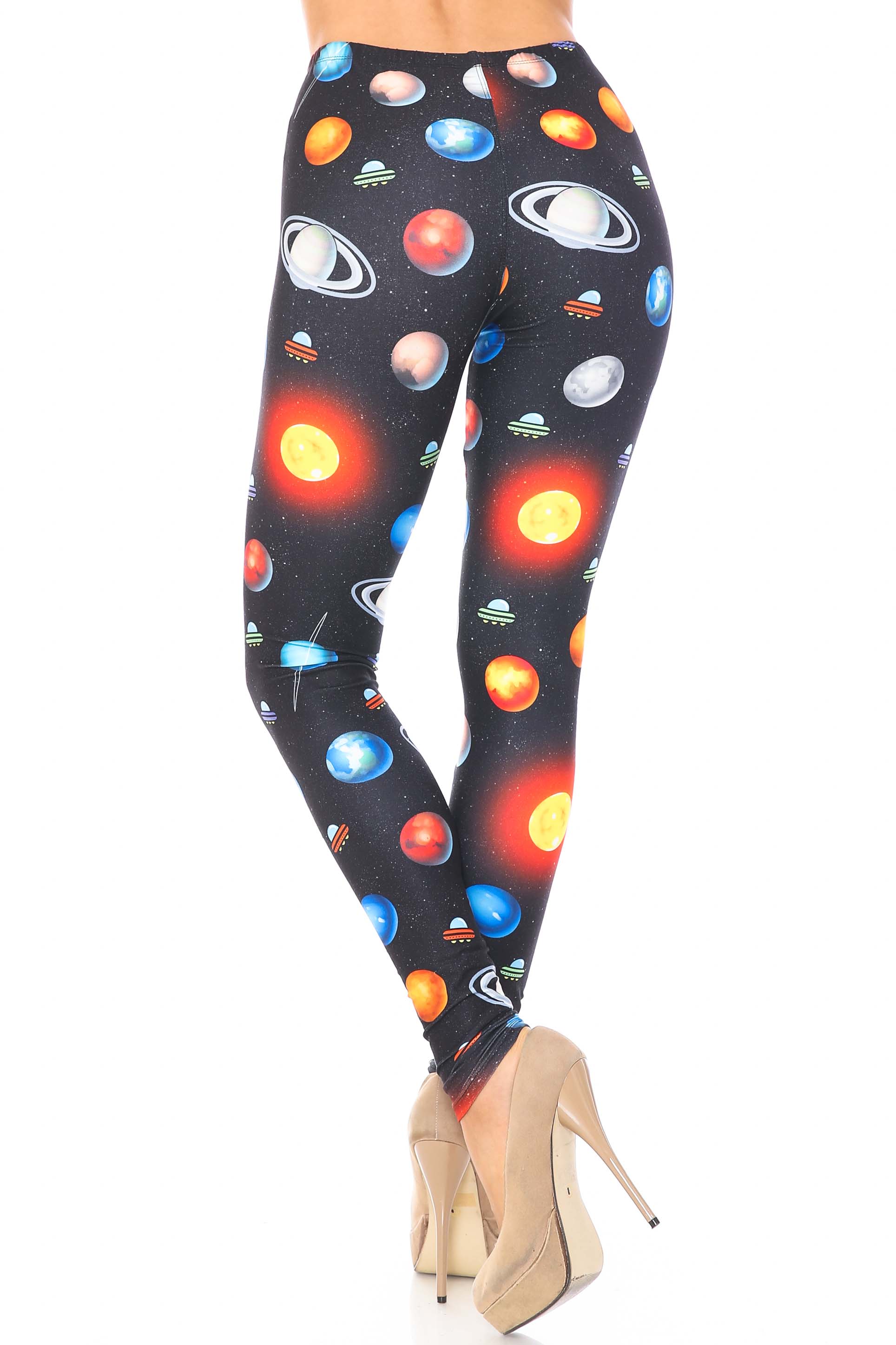 Creamy Soft Galaxy Planets Extra Plus Size Leggings - 3X-5X - USA Fashion™