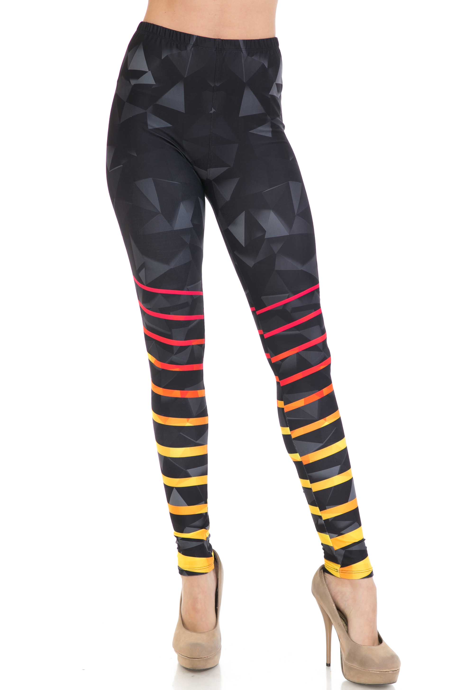 Creamy Soft 3D Harmonic Angles Extra Plus Size Leggings - 3X-5X - USA Fashion™