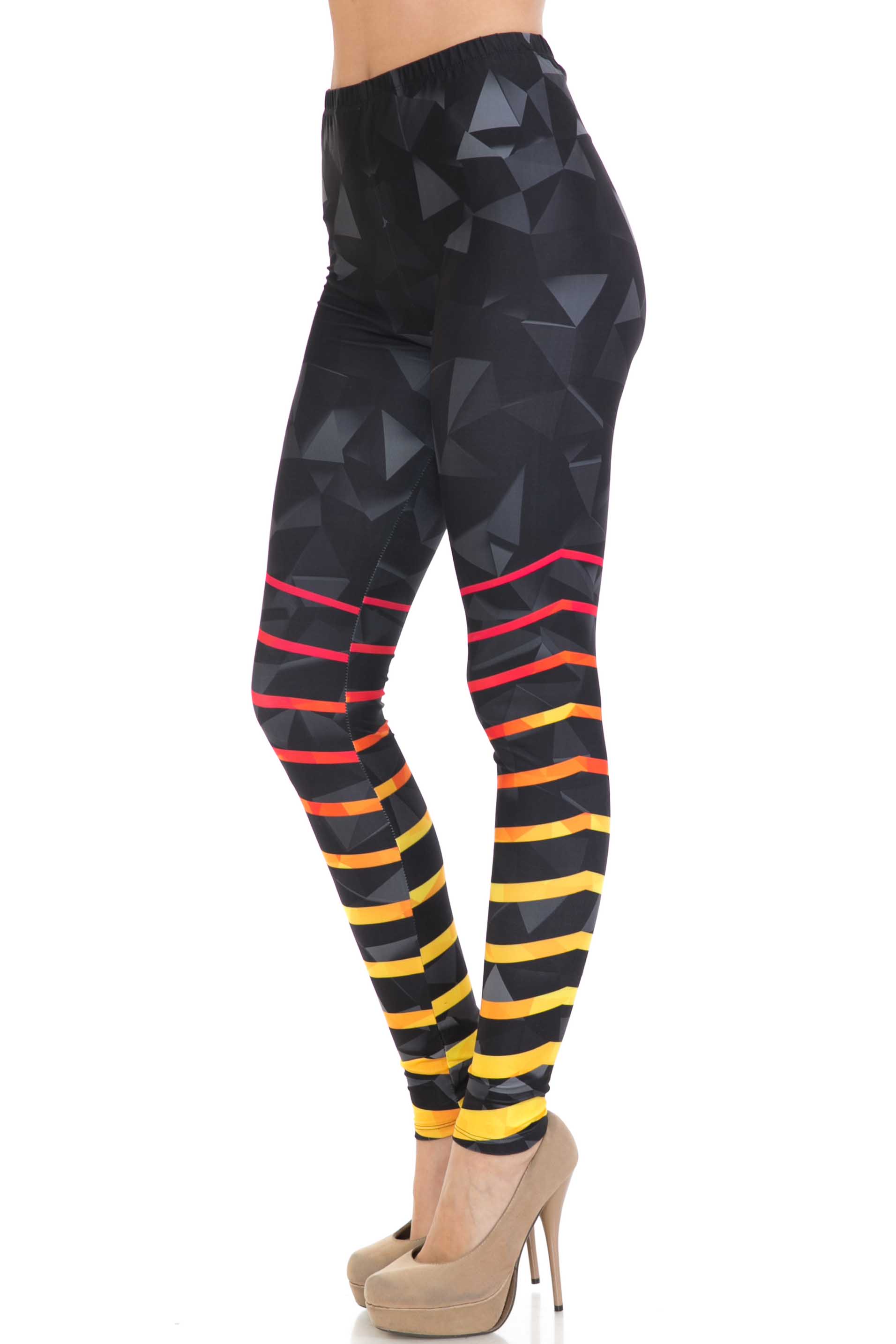 Creamy Soft 3D Harmonic Angles Extra Plus Size Leggings - 3X-5X - USA Fashion™