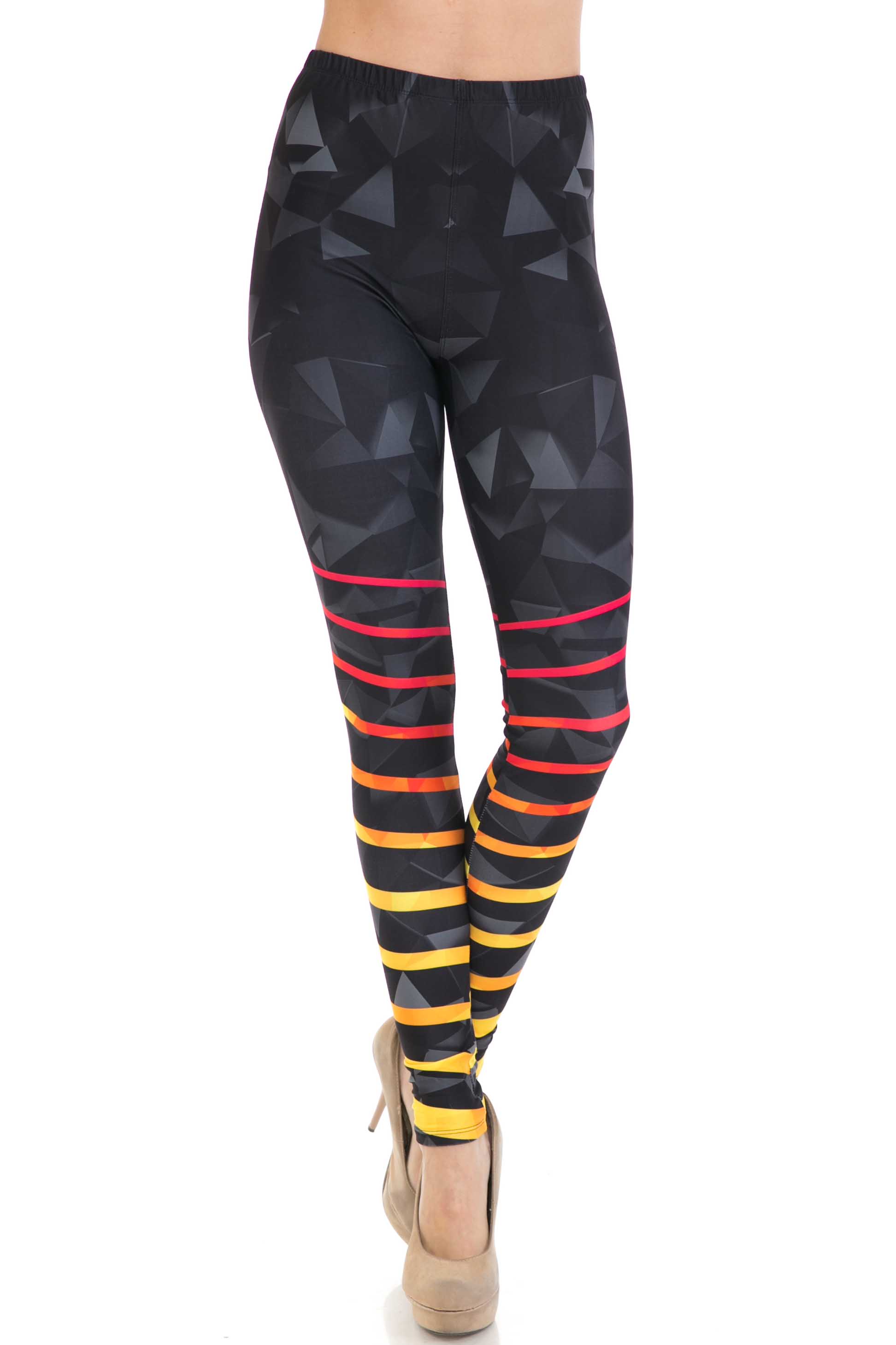 Creamy Soft 3D Harmonic Angles Extra Plus Size Leggings - 3X-5X - USA Fashion™