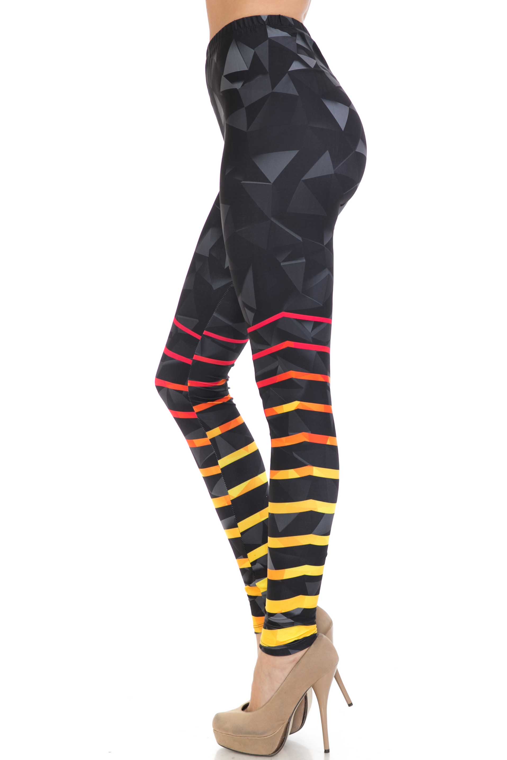 Creamy Soft 3D Harmonic Angles Extra Plus Size Leggings - 3X-5X - USA Fashion™