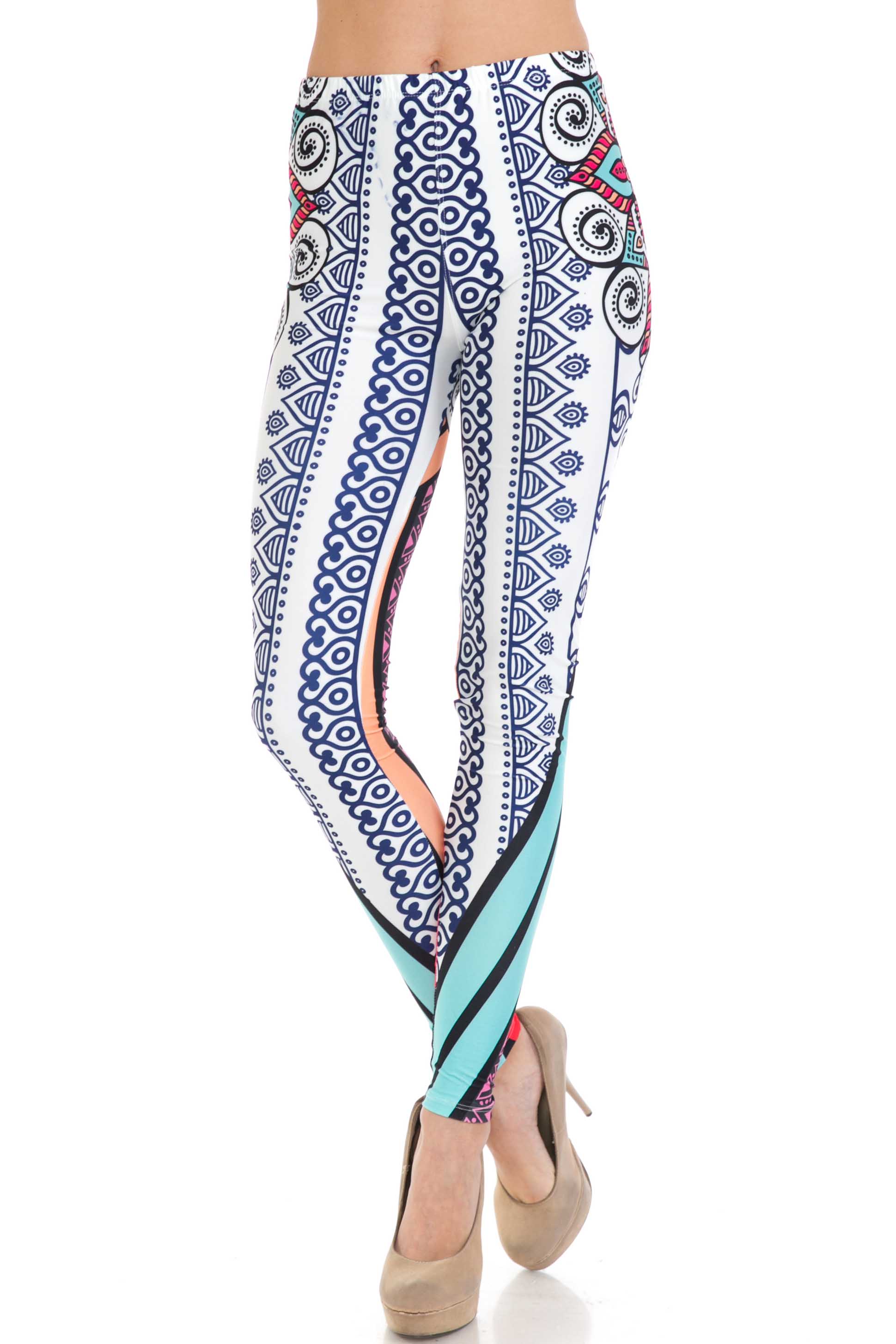 Creamy Soft Sexy Vertical Contouring Mandala Leggings - USA Fashion™