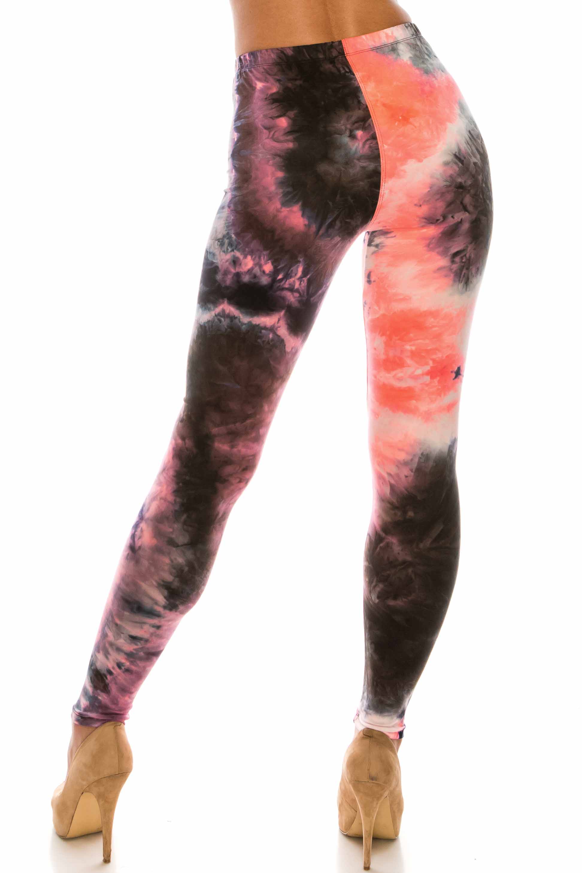 Buttery Smooth Coral Tie Dye Leggings