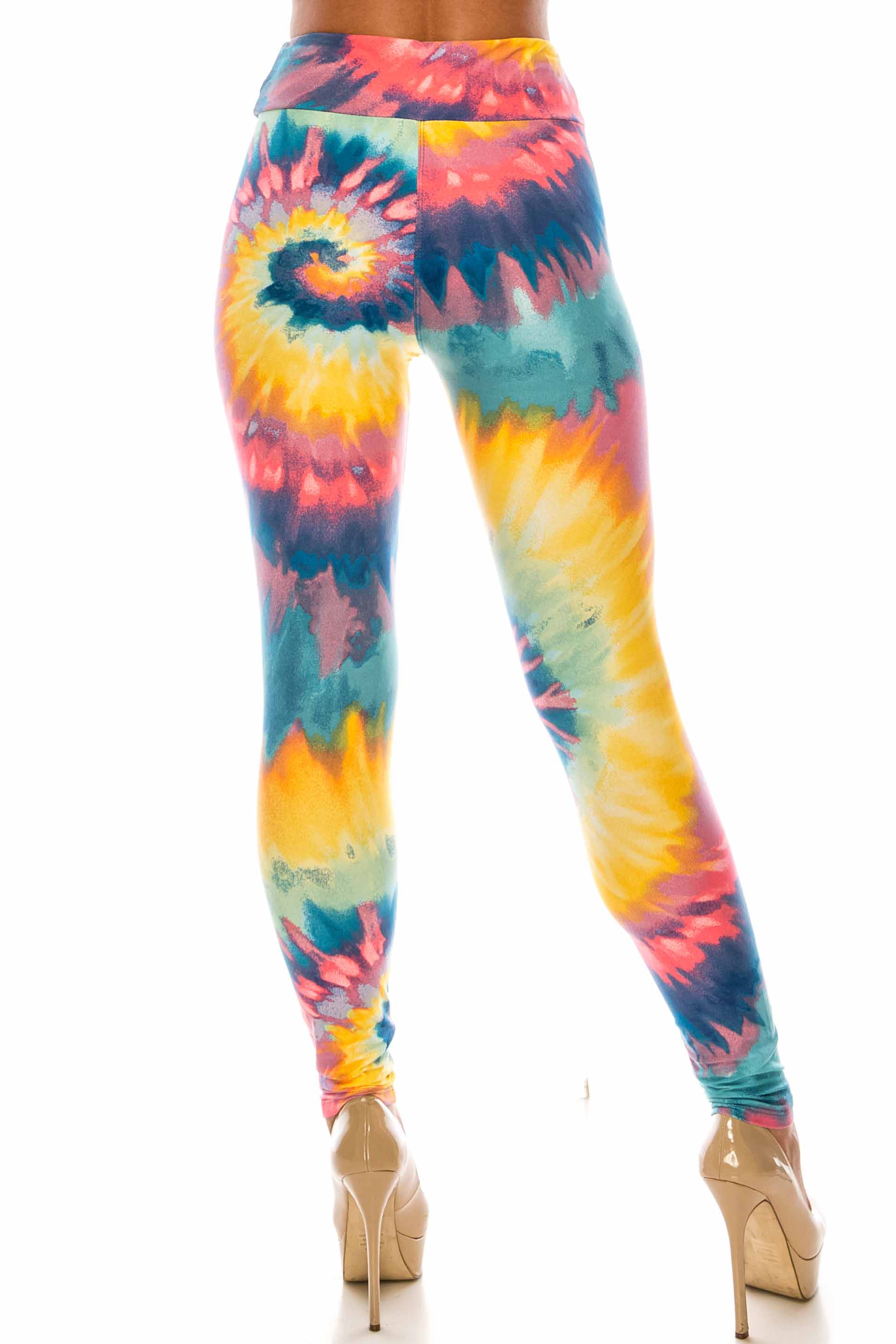 Buttery Smooth Multi-Color-Bold Tie Dye High Waisted Leggings