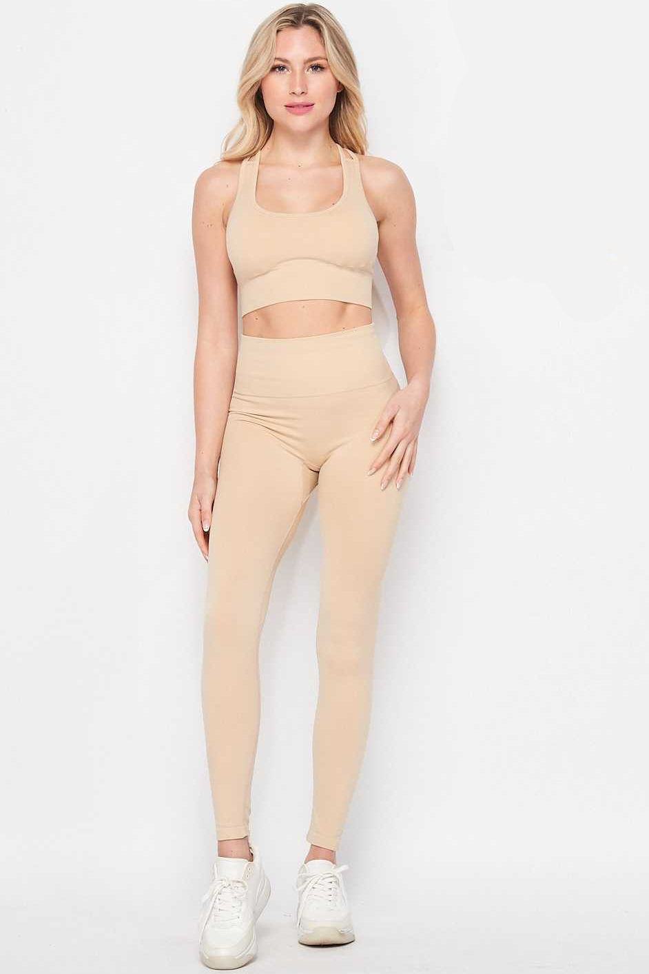 2 Piece Seamless High Waisted Leggings and Sports Bra Set