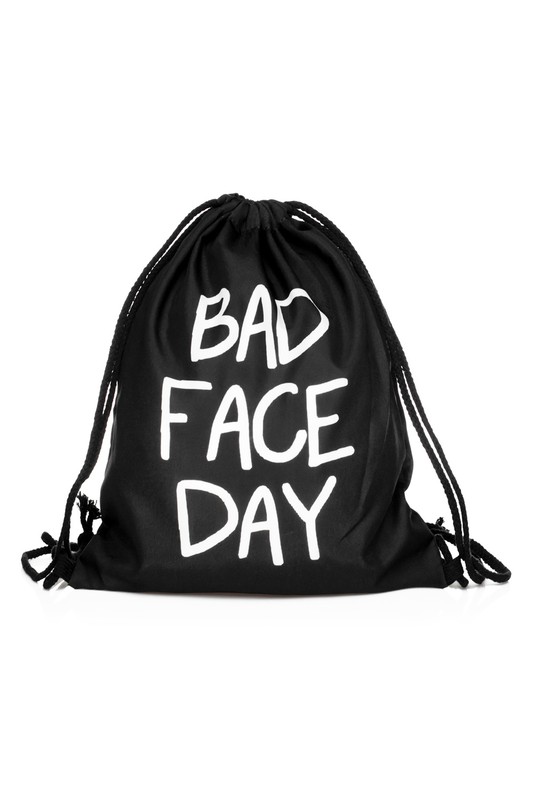 Bad Face Day Graphic Print Drawstring Sack Backpack - 28 Styles