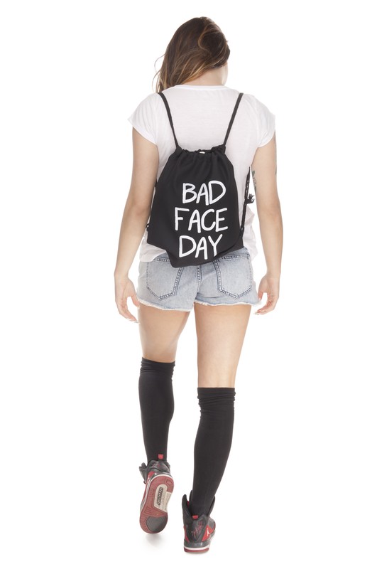 Bad Face Day Graphic Print Drawstring Sack Backpack - 28 Styles