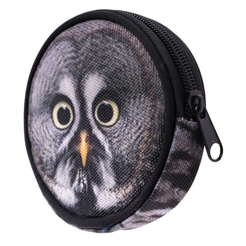 Grey Owl Round Graphic Print Coin Purse - 18 Styles