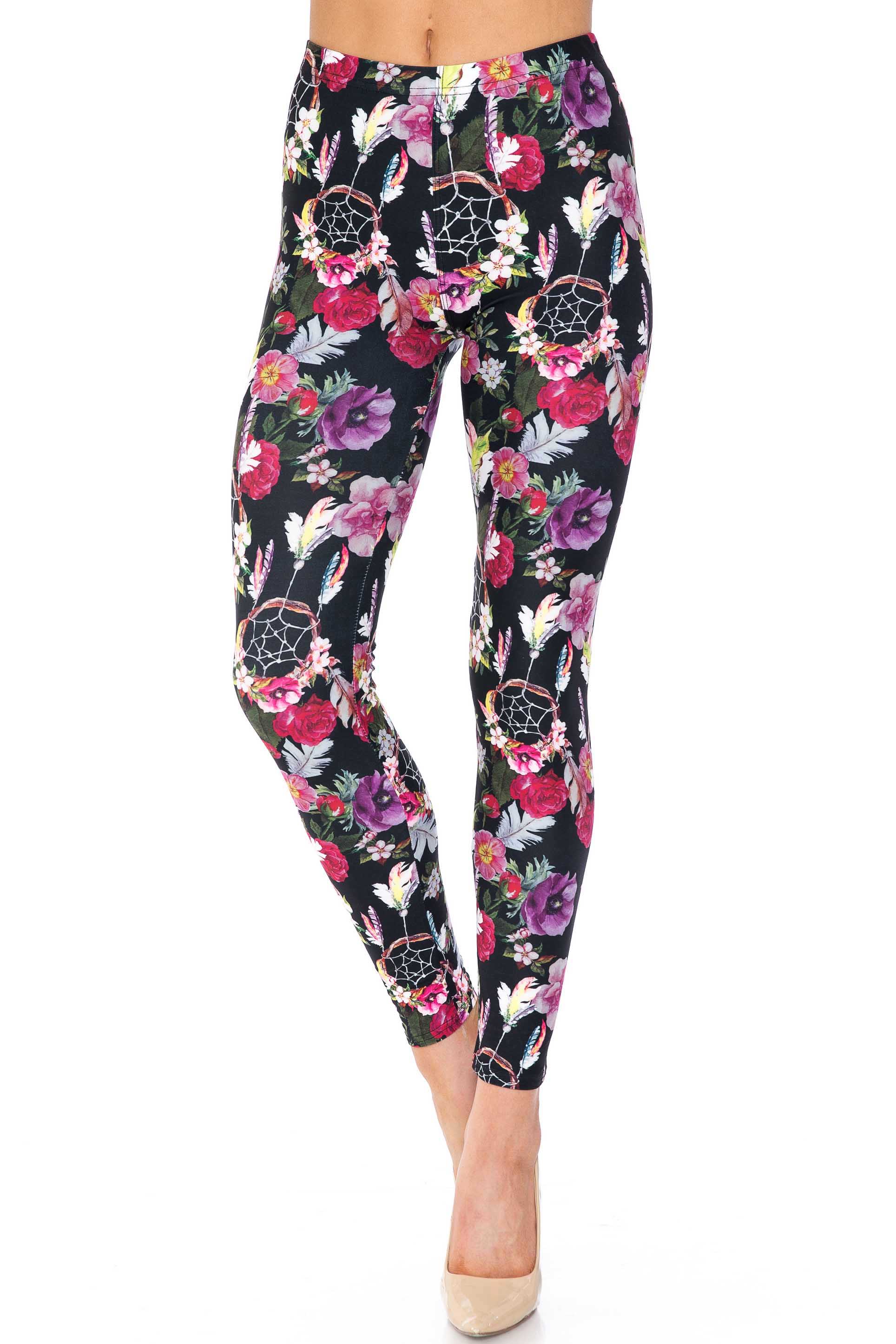 Creamy Soft Floral Dreamcatcher Kids Leggings - USA Fashion™