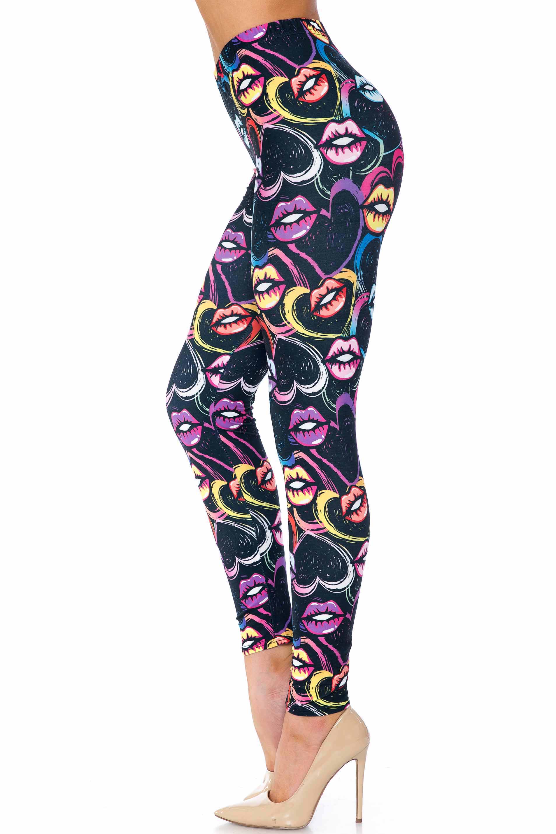 Colorful Lips and Hearts Kids Leggings - USA Fashion™