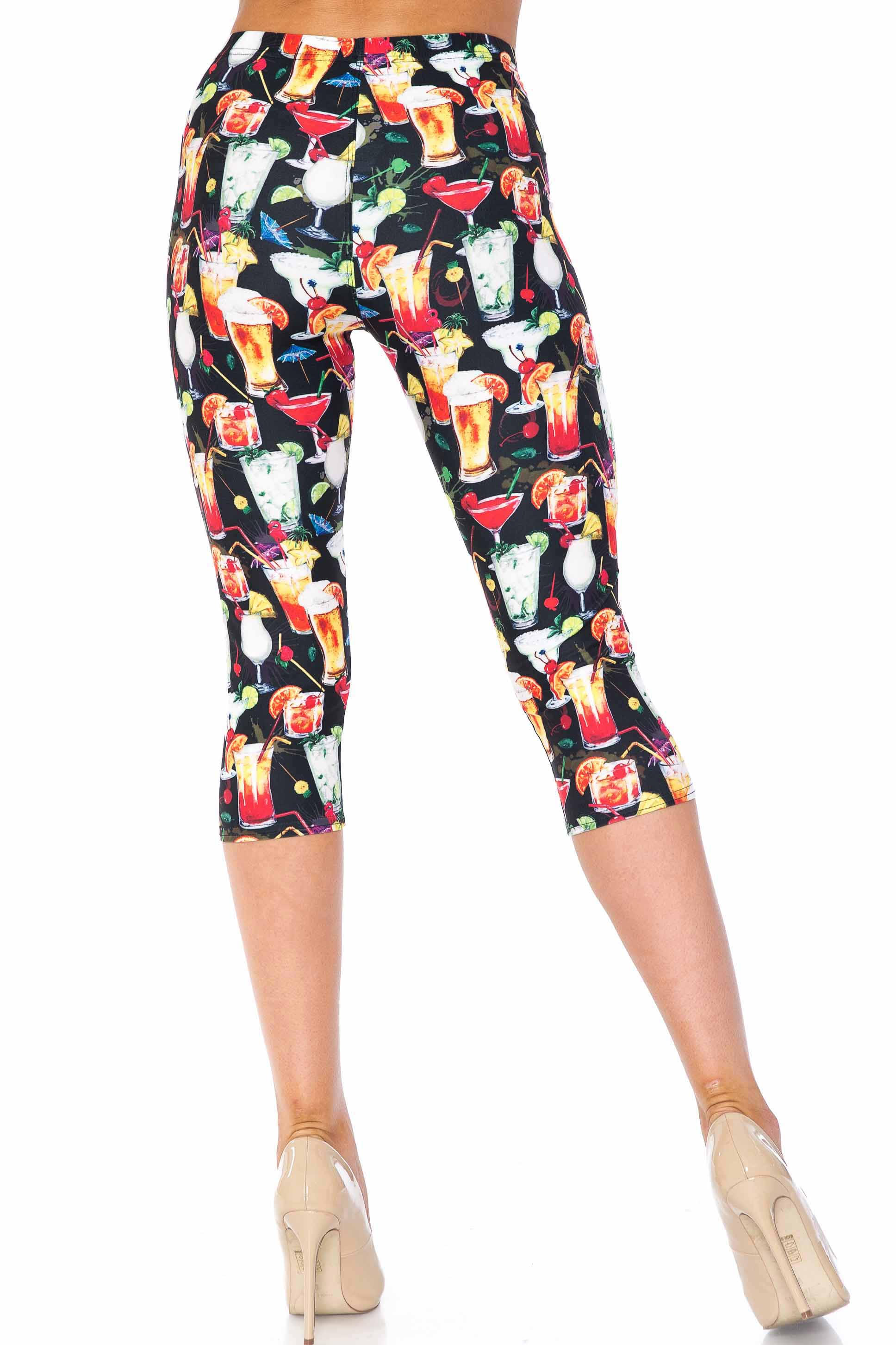 Creamy Soft Tropical Cocktails Capris - USA Fashion™