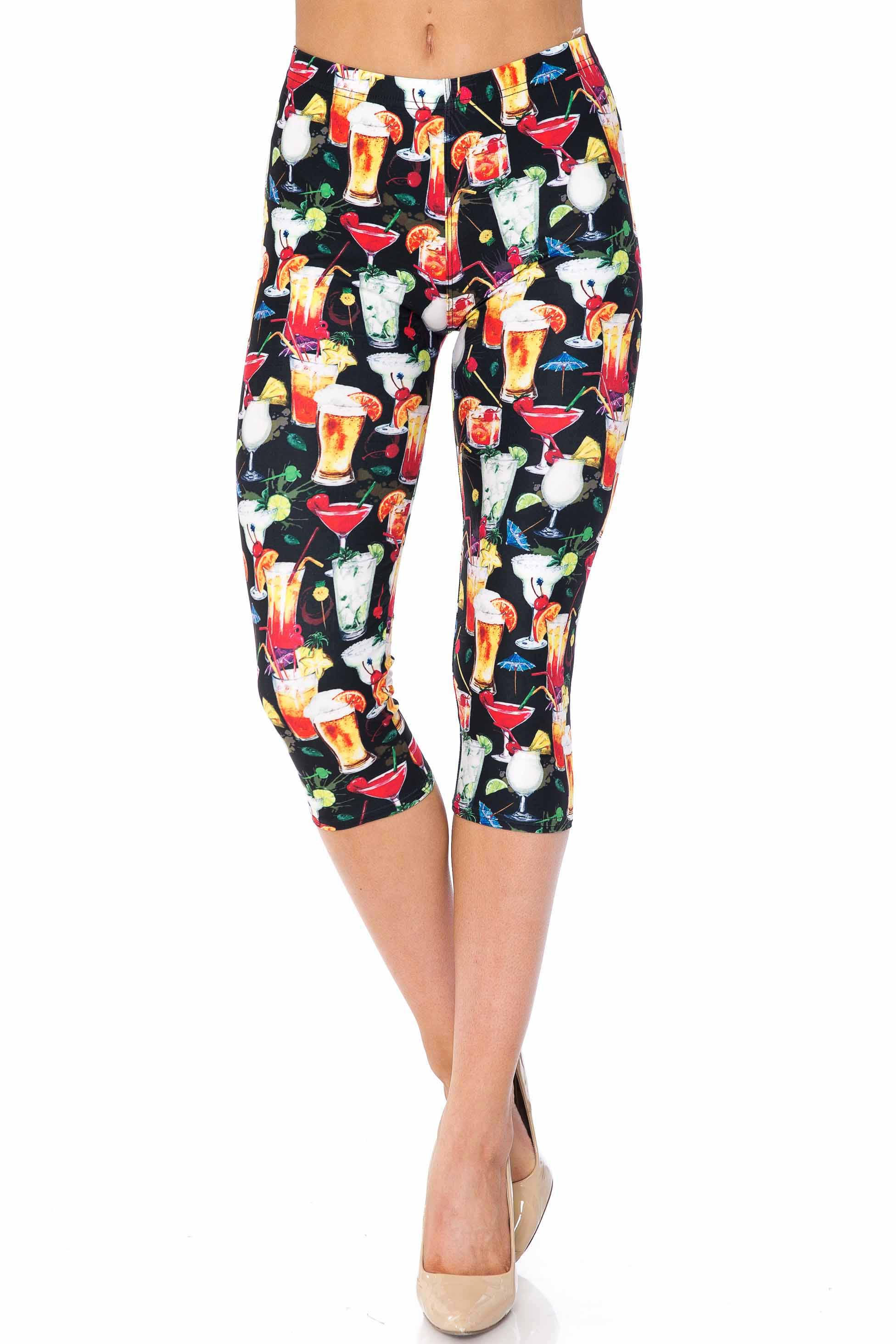 Creamy Soft Tropical Cocktails Capris - USA Fashion™