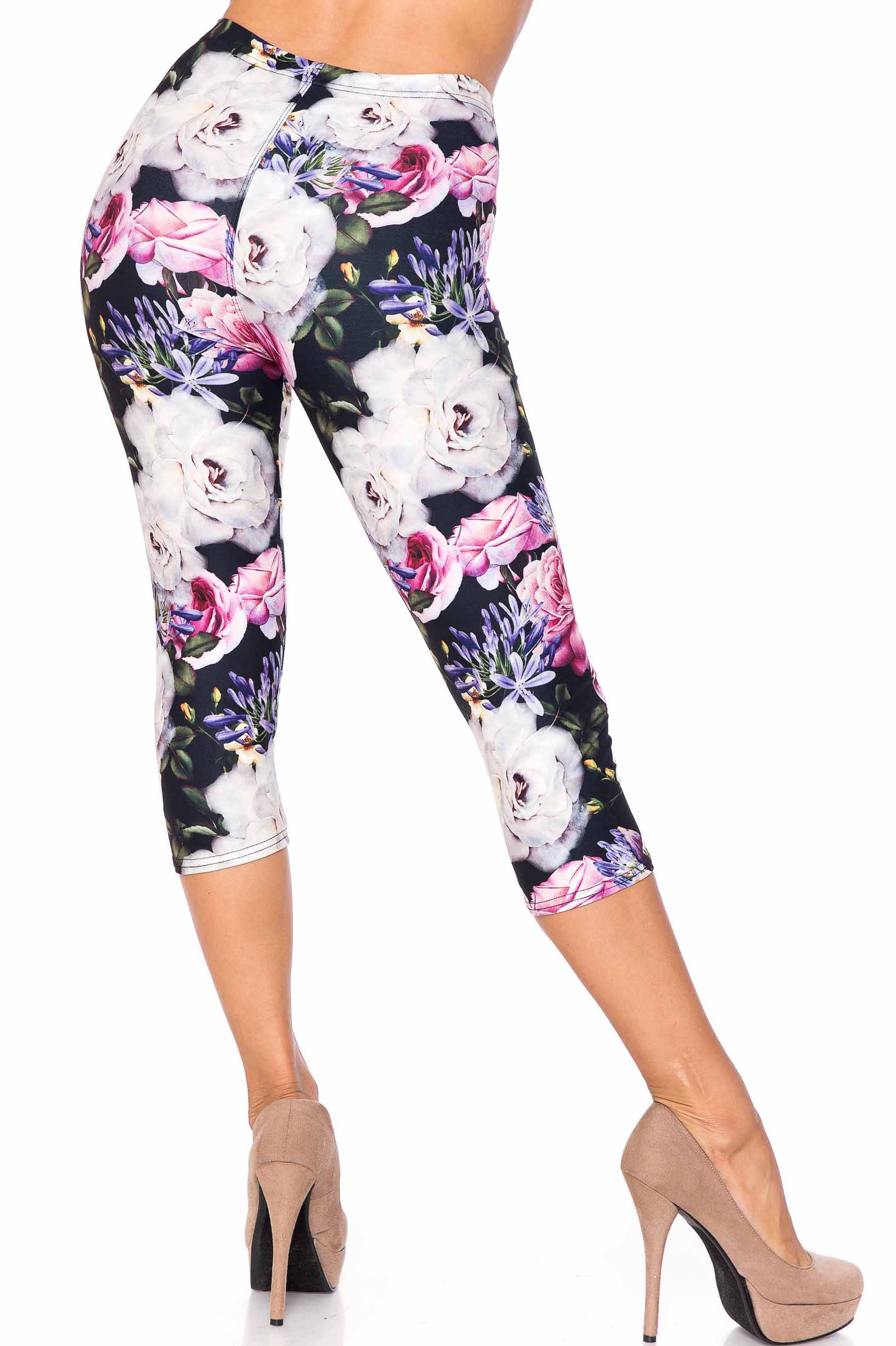 Creamy Soft Floral Garden Bouquet Capris - USA Fashion™
