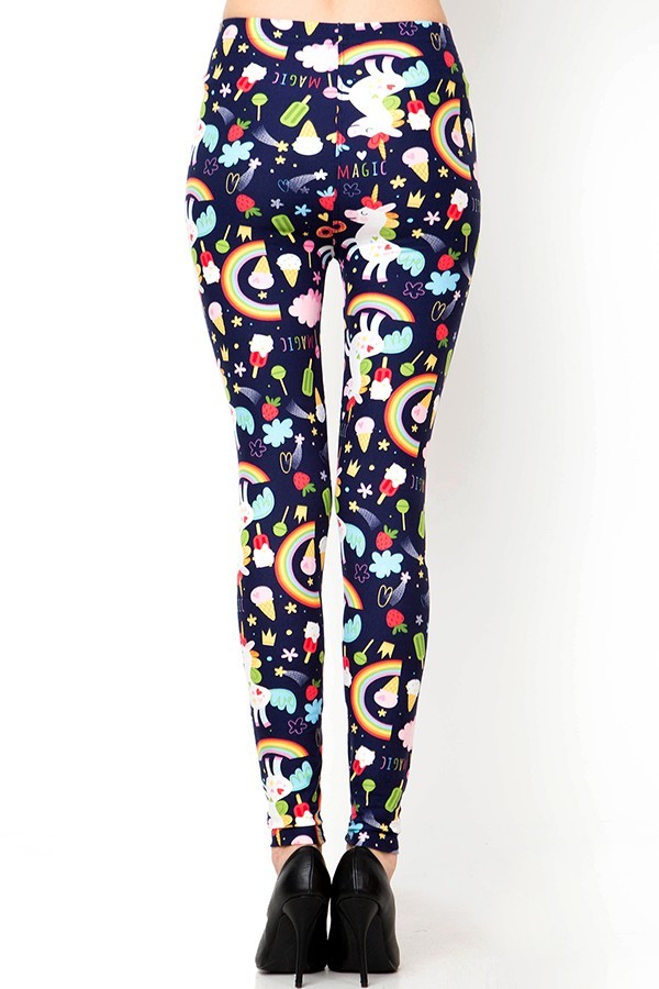 Buttery Soft Magic Unicorns and Treats Extra Plus Size Leggings - 3X - 5X