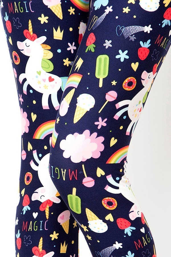 Buttery Soft Magic Unicorns and Treats Extra Plus Size Leggings - 3X - 5X