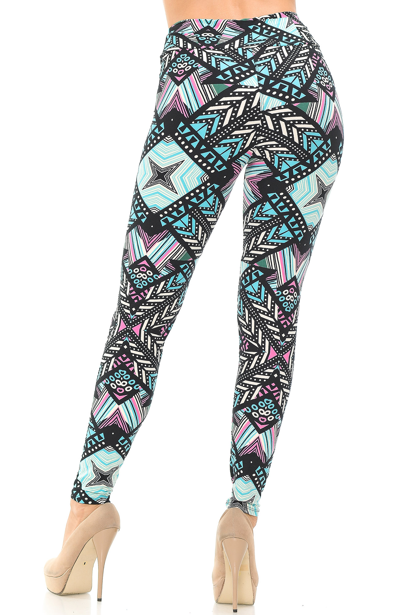 Buttery Smooth Melodic Emerald Tribal High Waisted Leggings