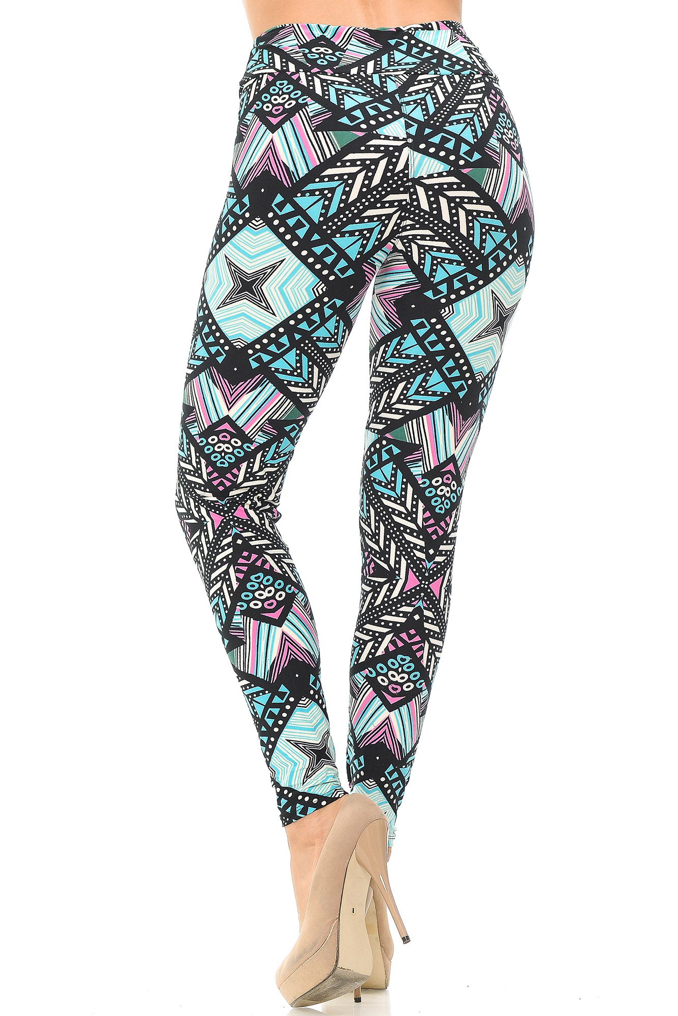 Buttery Smooth Melodic Emerald Tribal High Waisted Leggings