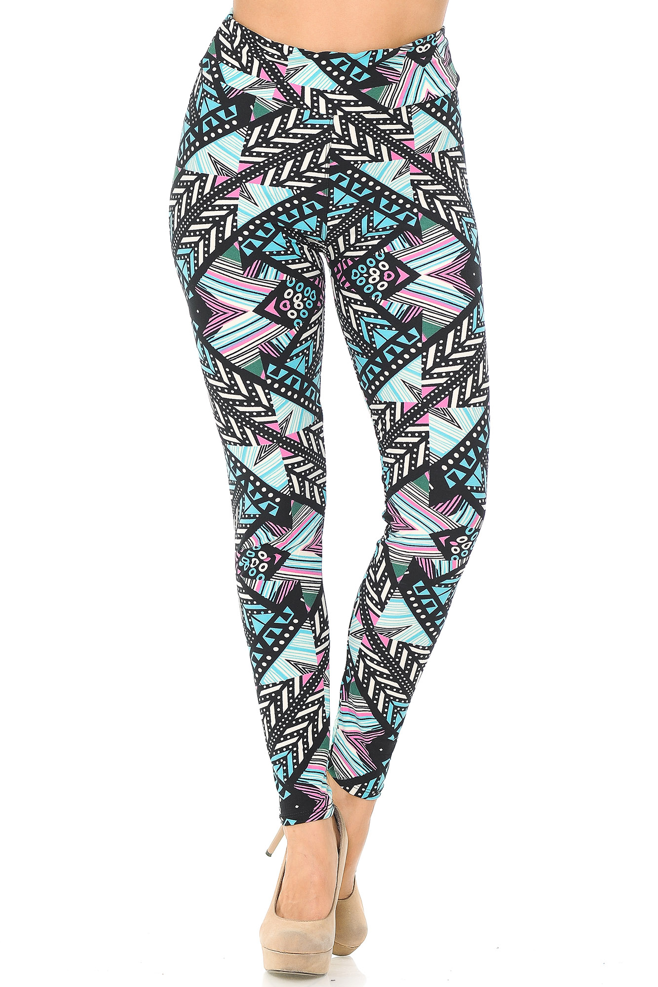 Buttery Smooth Melodic Emerald Tribal High Waisted Leggings