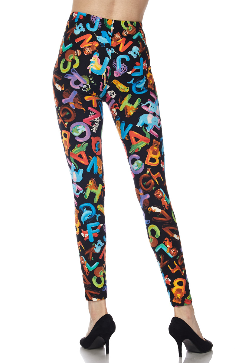 Buttery Smooth Animal Alphabet Plus Size Leggings - 3X-5X