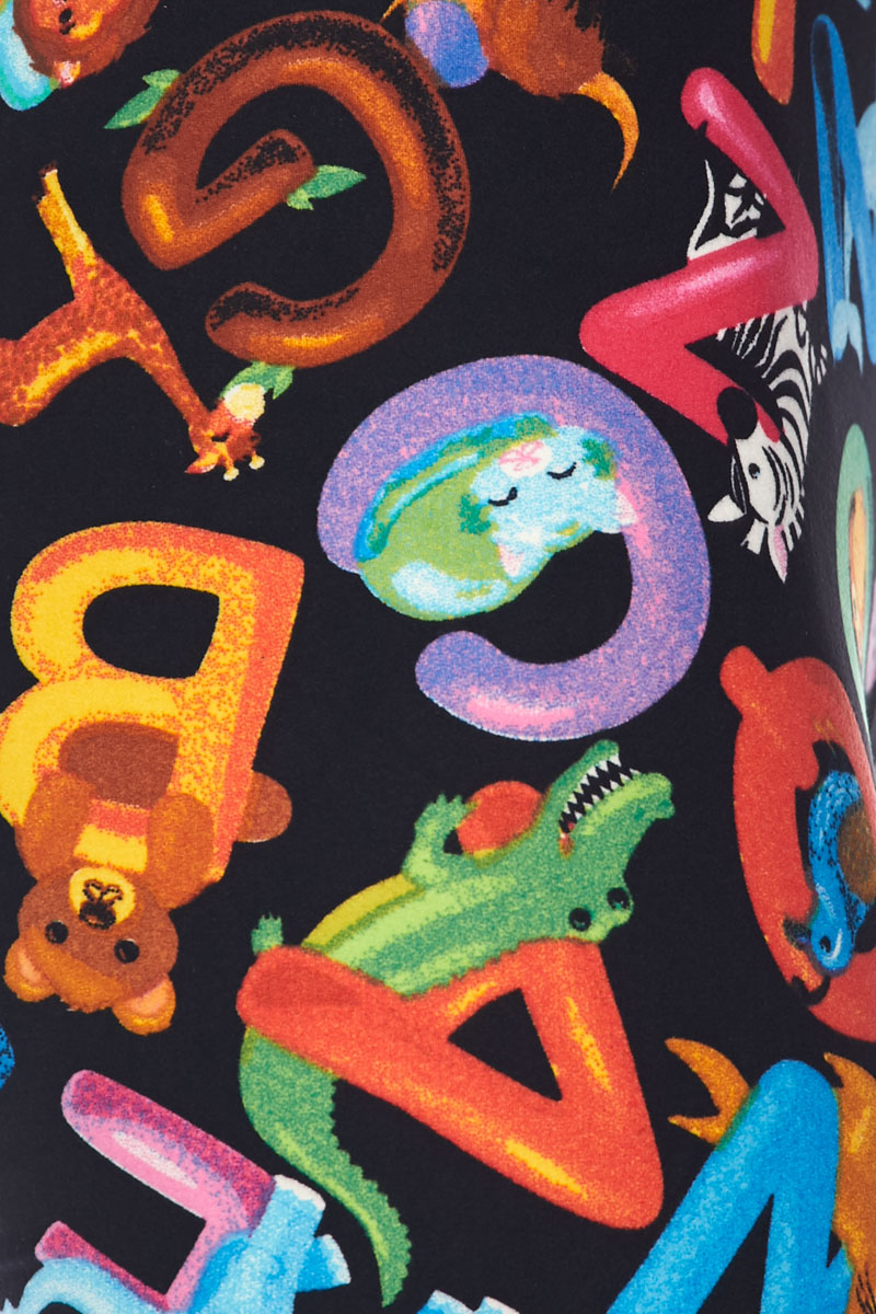 Buttery Smooth Animal Alphabet Extra Plus Size Leggings - 3X-5X