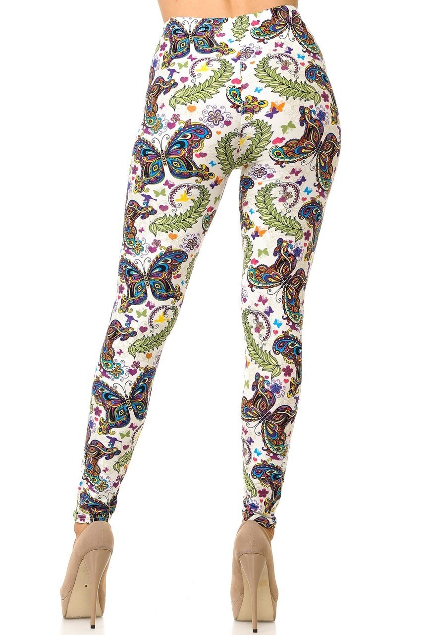 Buttery Smooth Dainty Ivory Butterfly Leggings