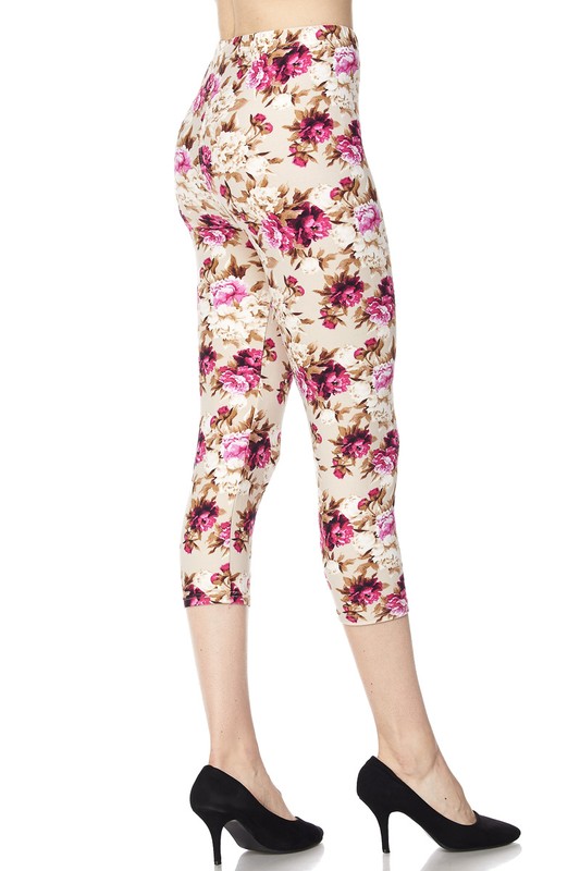 Buttery Smooth Pearly Spring Floral Capris