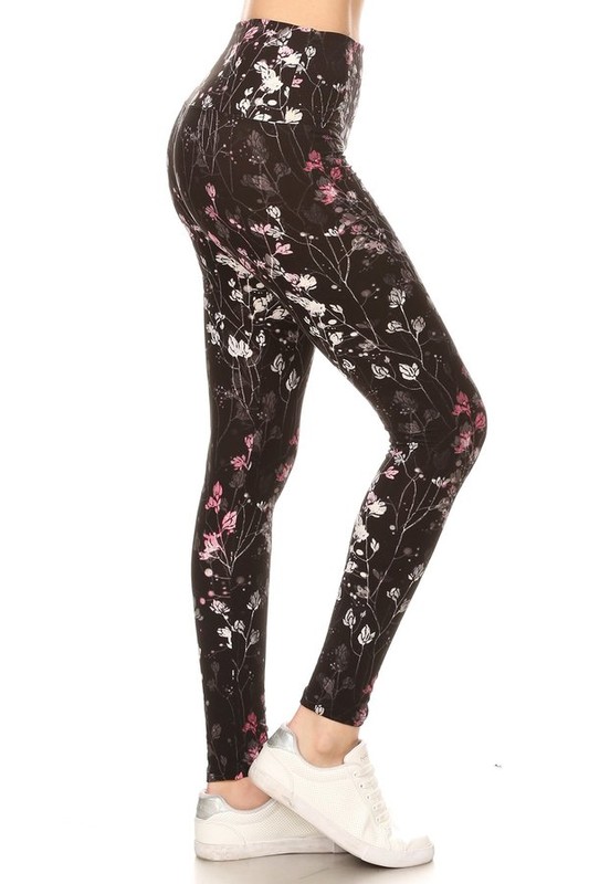 Buttery Smooth Dainty Floral Blossom High Waist Leggings