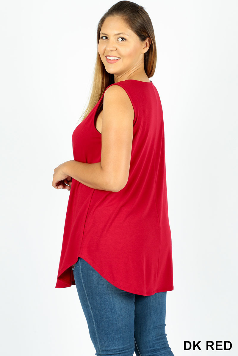 Premium Round Neck Round Hem Plus Size Tank Top